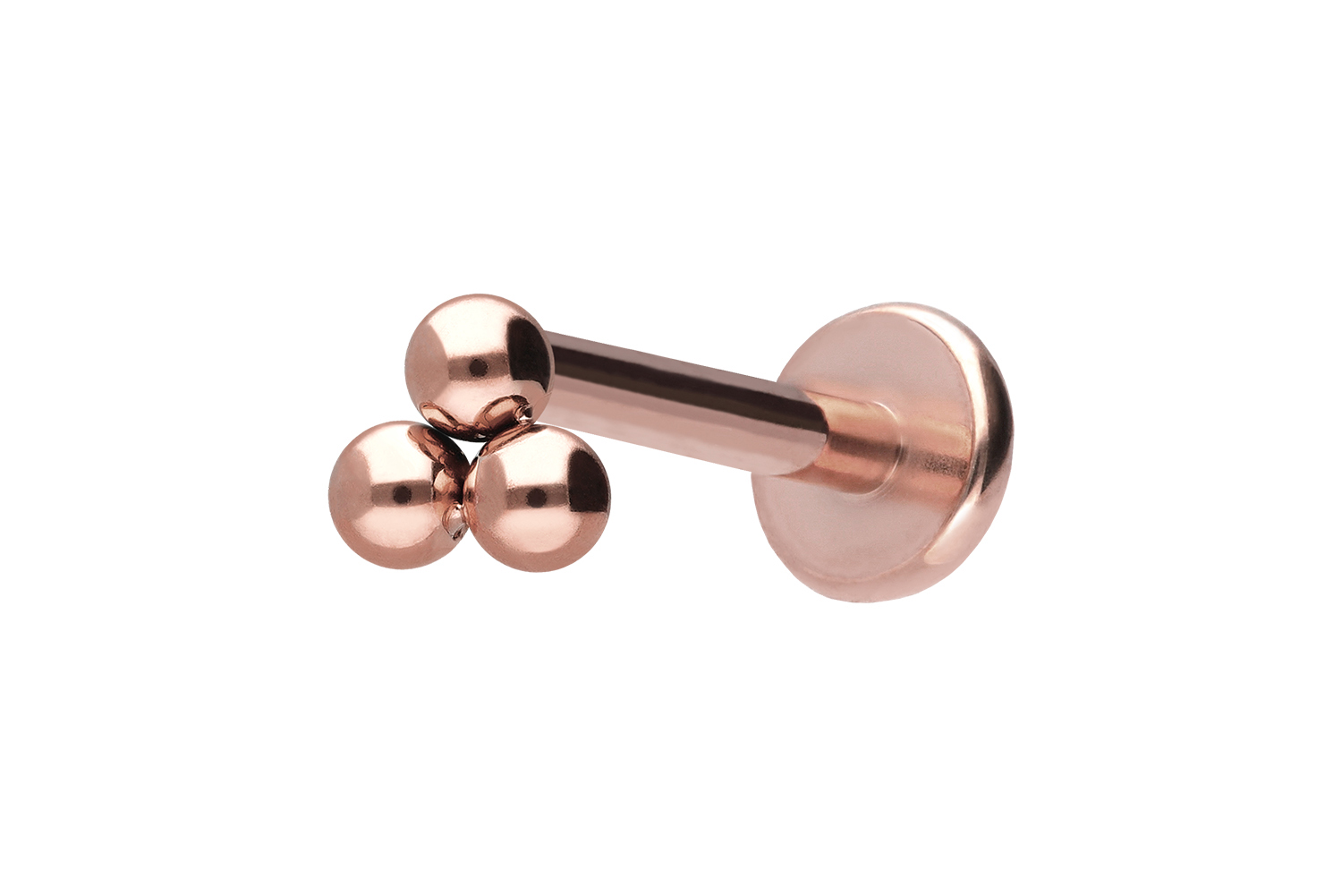 Titan Labret Piercing mit Innengewinde 3 KUGELN